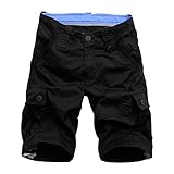 BicRad Herren Cargo Shorts Baumwolle Schwarz 40