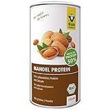Raab Vitalfood Bio Mandel-Protein mit natürlichem Calcium, teilentölt, vegan, glutenfrei, Eiweiß-Shake; Mandel-Mehl, Mandeldrink 50% Protein, 200 g