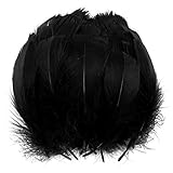 100 Stück Schwarz Federn, 8-12cm Natürliche Gänsefedern für Verschiedene DIY Handwerk Kopfschmuck, Ohrringe Dekoration, DIY Dream Catcher, Dekoration für Masken, Hochzeitsfest Home Party Dekorationen