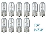 10x Stück – W5W - T10-12V - 5W - W2.1x9.5d - KFZ Beleuchtung - LONGLIFE - Glühlampe Glassockellampe Glühbirne Soffitte Autolampen WERKSTATTWARE/chiavi