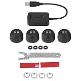 KIMISS Auto USB Reifendruck Kontrollsystem TPMS mit 4 Externen Sensoren für Android Car Navigation Display