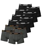 HEAD  Herren-Boxershort Basic, 12er-Pack, XL, 8x Black / 4x Dark Shadow