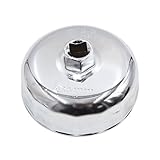 sourcing map 86mm 16Flöten Silber Ton Metall Auto Ölfilter Kappe Schlüssel Entferner Werkzeug DE de