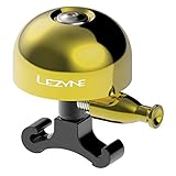 Lezyne Classic Brass Klingel, M Messing poliert Schwarze Halterung, 1-BL-CLBRS-V104M, Gold, One Size