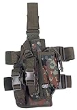 Pistolenbeinholster, flecktarn, Bein- und Gürtelbefestigung, rechts