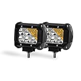 Eyourlife LED Auto Scheinwerfer Offroad Arbeitsscheinwerfer 18W 1800Lumen Spot 2 Stück