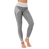 Frauen Yogahose Sporthose Laufhose Grau Yoga Leggings Sporthose Hohe Taille Sport Leggings Damen für Frauen Slim Fit Fitness Gym Hose