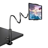 Tryone Schwanenhals Tablet Halterung, Tablet Halter – Flexibler Verstellbarer Arm im Bett für Ipad/Handy/Switch/Samsung Galaxy Tabs/Kindle Fire HD usw, 76cm Gesamtlänge (Schwarz)