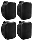 4X Pronomic OLS-5 BK DJ PA Outdoor-Lautsprecher für Garten, Terrasse, Restaurant (4X 80 Watt, Schutzart IP56, 8 Ohm, 5,25' Woofer) schwarz