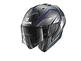 SHARK Herren NC Motorrad Helm, Grau/Blau, XL