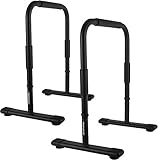 MSPORTS Dip Barren Fitness Parallettes Premium (Paar) 80x65 cm | Push Up Stand Bar I Dip Station I Fitness Rack (Schwarz)