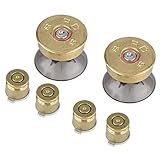 Yunir 6-teiliges Gold Metal Bullet Buttons & Thumbstick Mod Kit für PS4-Controller