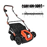 DELTAFOX Elektro Lüfter- Vertikutierer - 1300 W - 32cm Arbeitsbreite - 5-fach höhenverstellbar - 40 l Fangkorb - 32cm Arbeitsbreite - 40 Federn - 18 Messer - bis 400m²