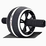 HQEFC Fitness-Rad, Rad Roller Bauchtrainingsmaschine Starker Griff, Heimtraining Ausrüstung Für Bauch Roller Rad-Training,Schwarz