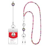 HIFOT Schlüsselband mit Ausweishülle, Ausziehbar Schlüsselring Halsketten Ausweishalter für Schlüssel, Geldbörse, Handys, Brillenband Sonnenbrille Kette Maskenkette für Damen Herren