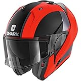 SHARK Herren NC Motorrad Helm, Schwarz/Orange, S