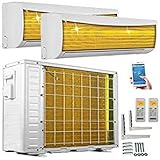 A++/A++ DuoSplit WiFi/WLAN Steuerung Golden-Fin 2,6 + 2,6 kW 9000+9000 BTU MultiSplit Klimaanlage INVERTER Klimagerät und Heizung