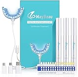 Teeth Whitening Kit MayBeau Zahnaufhellung Set mit Hochwertig 24X LED Licht 3 Zahnaufhellung Stifte Zahnbleaching Gel Bleichsystem für Weiß Zähne Zahnweiß Zahnreinigung Zahnpflege zu Hause