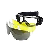 Hunting Explorer Taktische Airsoft Goggle Jagd Military Paintball Wind Staub Schutz Schutzbrille-Motorrad Brille Gläser 3 Linse Outdoor Wandern Sonnenbrille