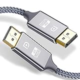 4K DisplayPort Kabel 2M,[Aktualisiert] Haltbarer Snowkids DP zu DP Kabel(4K@60Hz, 2K@165Hz) Nylon Geflecht Ultra Highspeed Dp Kabel für PC,TV,Beamer,Monitor,Grafikkarten(Grau)