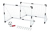 Idena 7370007 - Mini Fußballtor Set, 2 Tore, 1 Ball und Pumpe, ca. 90 x 60 x 50 cm