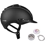 Casco Reithelm MISTRALL-2 schwarz M-L (58-60cm) + MyStyle Wechselstreifen silber reflex