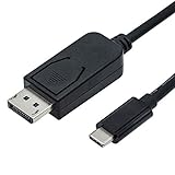 ROLINE USB C DisplayPort Kabel v1.2 I Adapterkabel mit USB 3.1 Typ C und DP Stecker I 4K Auflösung 60Hz I Schwarz, 1m