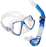 Mares Erwachsene Maske plus Schnorchel Set Wahoo, Blue/Clear, One size