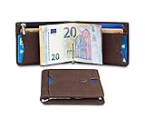 TRAVANDO Geldbeutel Männer mit Geldklammer Athen Geldbörse Herren Kartenetui Slim Portemonnaie Wallet Portmonaise klein Geldtasche Portmonee RFID Kreditkartenetui Brieftasche Mini Etui EC Geschenk