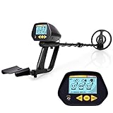 INTEY Metalldetektoren Leicht Metalldetektor mit hoher Empfindlichkeit,großem LCD-Display mit Hintergrundbeleuchtung,Metallsuchgerät Wasserdichter Suchspule,für Outdoor-Abenteuer