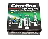 Camelion 10104000 Super Heavy Duty Batterien (Haushaltssparset 40tlg., inkl. Taschenlampe, Schlüsselanhänger)
