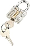 AGT durchsichtiges Schloss: Durchsichtiges Lockpicking-Übungsschloss mit 2 Schlüsseln (Übungsschloss-Set)