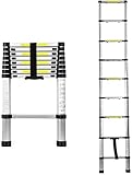 2.6M Teleskopleiter, Aluminium Ausziehleiter Hohe Mehrzweckleiter, Rutschfester Mehrzweckleiter, 150 kg 330 Pfund Belastbarkeit, Ausziehbar Leiter