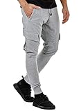 Burocs EightyFive Herren Jogginghose Sweatpants Zipper Gesteppt Schwarz Weiß Grau 305, Größe:M, Farbe:Cargo Grau