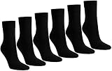 STRUMPFEXPRESS 6 PAAR Damen Luxus-Socken Strümpfe Söckchen ohne Gummi Baumwolle mit Elasthan (35-38, schwarz)