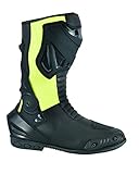 Jet Motorradschuhe Motorradstiefel Motorrad Sportstiefel Herren Protektoren Wasserdicht Leder (Schwarz Fluro, 45 EU)