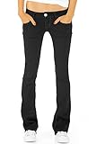 bestyledberlin Damen Jeans hüftige Jeanshosen, Bootcutjeans Low Rise Hüftjeans Stretch Hose j46kw 42/XL