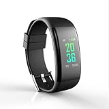 G&UWEI Touch-Farben-Schirm-Wasserdicht Intelligente Armband Smartwatch Mit Herzfrequenzmesser ITSHINY Wasserdicht IP68 Smart-Armband Unisex Upgraded,Schwarz