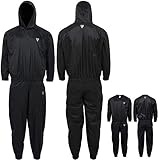 RDX Schwitzanzug Sauna Gewicht Loss Saunaanzüge Trainingsanzug Kapuzenanzug Sportkleidung Laufen Yoga Sportanzug Herren Damen Joggen Abnehmen Fitness Cardio Trainingsjacke Saunahose (MEHRWEG)