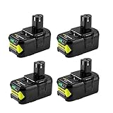 Masione 18V 5.0Ah Li-ion Ersatzakku für Ryobi Akku ONE+ RB18L50 RB18L40 RB18L25 RB18L15 P108 P107 P105 P104 P103 P102 4 Stück