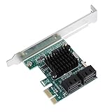 ASHATA PCI-Express (PCIe) Controllerkarte, Super Speed PCIE zu 4-Port SATA 3.0 Erweiterungskarte,6G SATA III PCI-Express Controller Adapter Karte für Windows XP/2003 / Vista / Win7/8/10