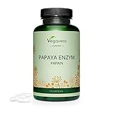 PAPAYA Enzym Vegavero ® | HOCHDOSIERT: 1500 mg Papain pro Tagesdosis | 120 Kapseln | PREIS-LEISTUNGS-SIEGER 2020* | Ohne Zusatzstoffe | Laborgeprüft | Vegan