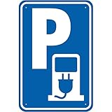 Schild 20 x 30 cm Elektrofahrzeug Tankstelle Parkplatz Stromtankstelle 3mm Alu