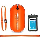 LimitlessXme Schwimmboje & Handytasche - 15l Orange. Sicherheit beim Schwimmen, Open Water und Triathlon. Swimming Buoy, Swim Bubble ✪ SCHWIMM BOJE AUFBLASBAR ✪