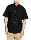 Fruit of the Loom Herren Oxford Businesshemd Oxford Short Sleeve, Schwarz, XXX-Large (Herstellergröße: 18.5')