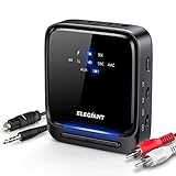 ELEGIANT Bluetooth Adapter Audio 5.0 Bluetooth Transmitter Empfänger 2 in 1 Sender Receiver Low Latency HD mit Optischem Toslink/SPDIF für TV Laptop Stereoanlage Kopfhörer Lautsprecher