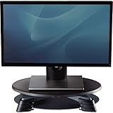 Fellowes Monitorständer mit 45° drehbarer Plattform, höhenverstellbar, für TFT/LCD Monitore bis 14 kg, kompakt
