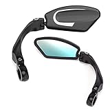 ISSYZONE [2 Stück] Fahrradspiegel 180° Drehspiegel Rückspiegel Lenkerspiegel mit Linke Seite und Rechte Seite Blind Spot für Fahrrad E Bike Mountainbikes Rennrad