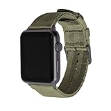 Archer Watch Straps - Premium-Uhrenarmbänder aus Nylon-Sitzgurtmaterial für die Apple Watch (Olivgrün/Space Grau, 38/40mm)