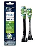 Philips Sonicare Original Premium White Aufsteckbürsten HX9062/33 für weißere Zähne – Passen auf jede Philips Sonicare Zahnbürste mit Aufsteck-System – 2er Pack, Standard, Schwarz